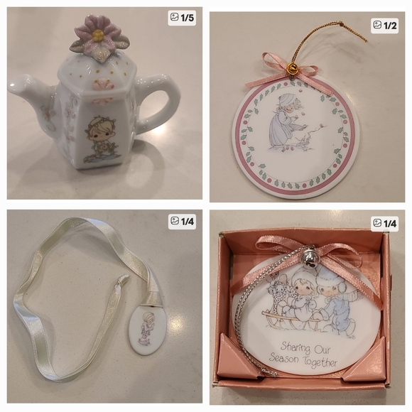 Precious Moments Floral Teapot and Ornament Collection